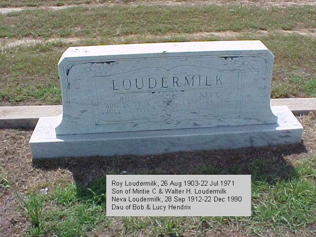 Tombstone of Roy and Neva Loudermilk