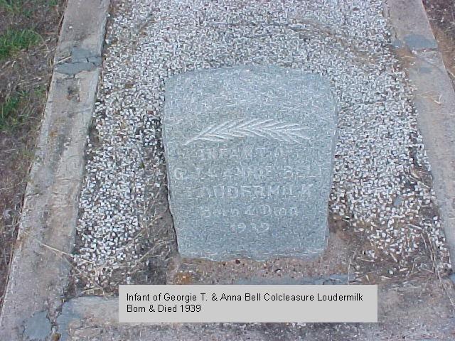 Tombstone of Infant Loudermilk