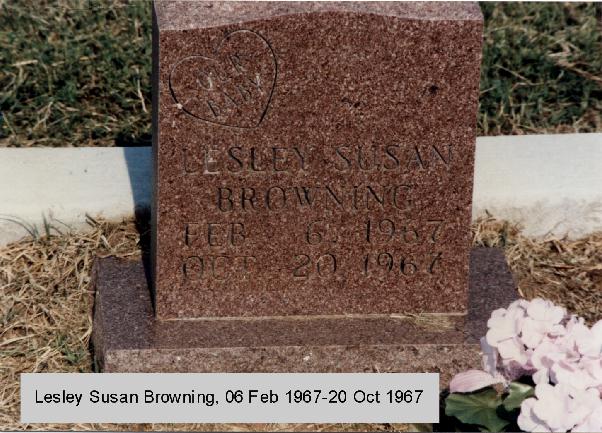 Tombstone of Lesley Susan Browning