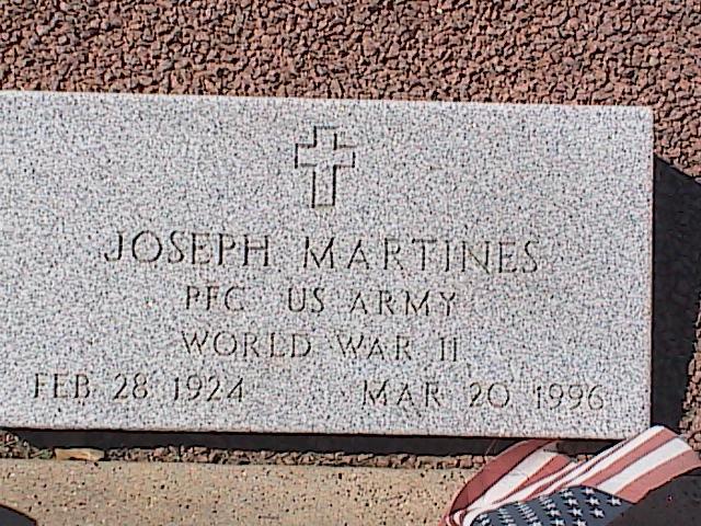Grave marker of Joseph Martines (Martinez)