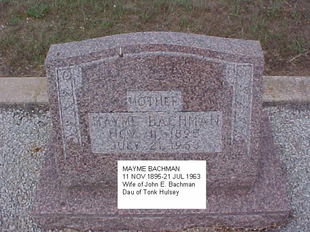 Tombstone of Mayme Bachman