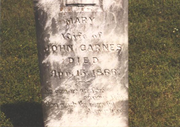 Tombstone of Mary Carnes