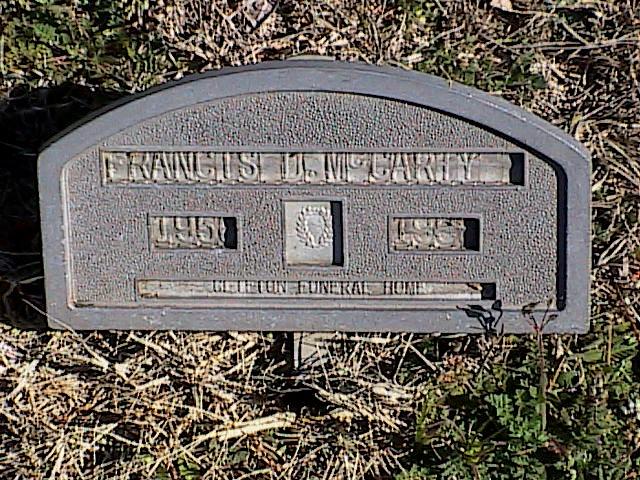Tombstone of Francis D. McCarty