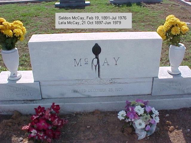 Tombstone of Selden and Lela McCay