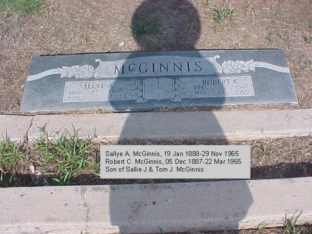 Tombstone of Robert C. and Sallye A. McGinnis