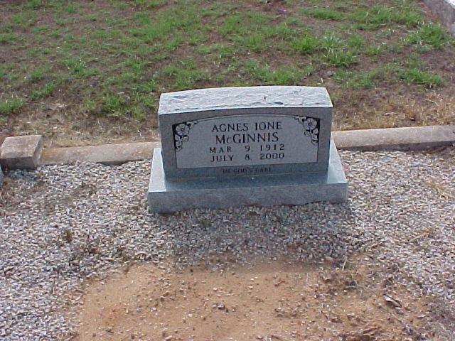 Tombstone of Agnes Ione McGinnis