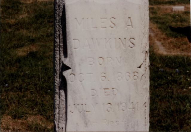 Tombstone of Miles Dawkins