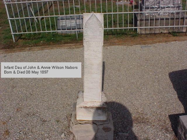 Tombstone of Infant Nabors