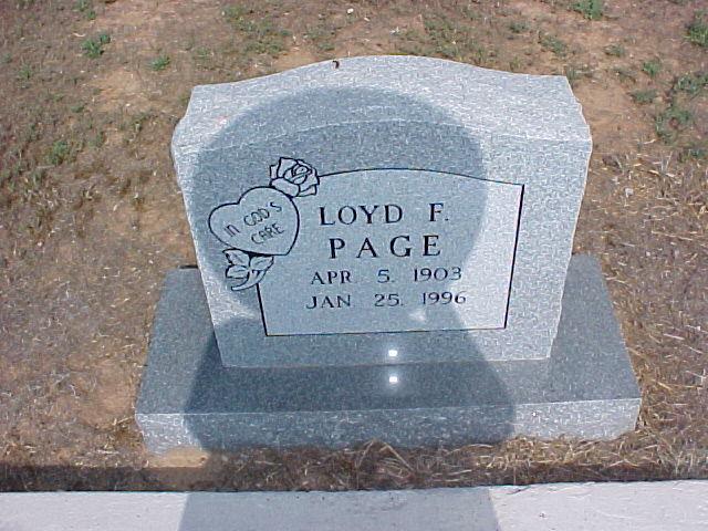 Tombstone of Loyd F. Page
