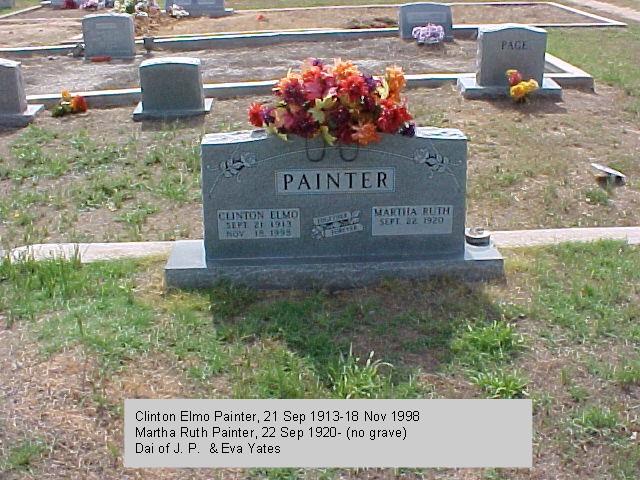 Tombstone of Clinton Elmo and Martha Ruth Painter