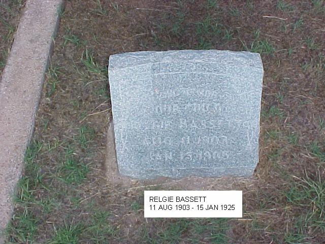 Tombstone of Relgie Bassett