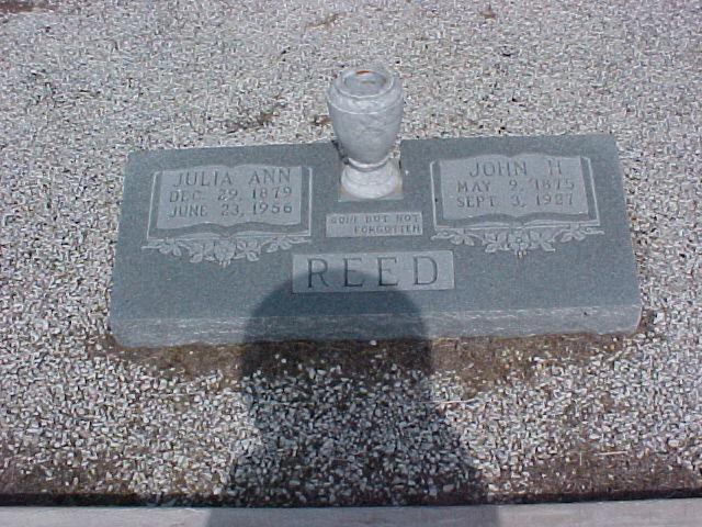 Tombstone of John H. and Julia Ann Reed