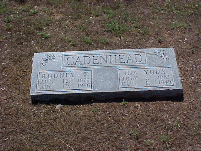 Tombstone of Rodney W. and Ida Yoda Cadenhead