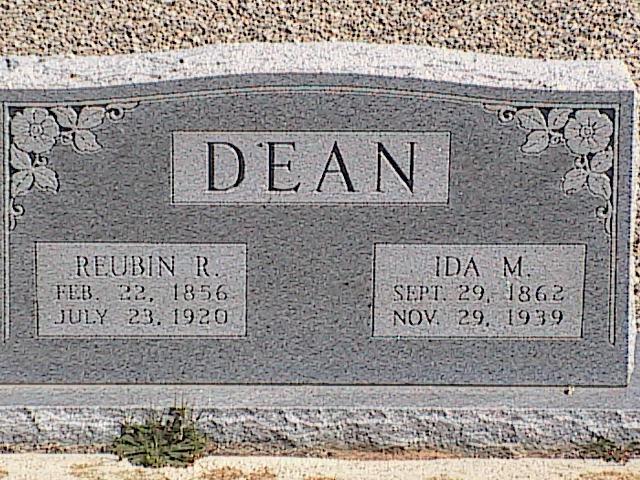 Tombstone of Reubin R. and Ida M. Dean