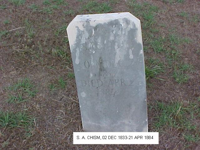 Tombstone of S. A. Chism