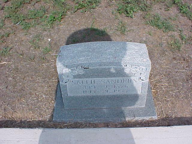 Tombstone of Sallie Sanders