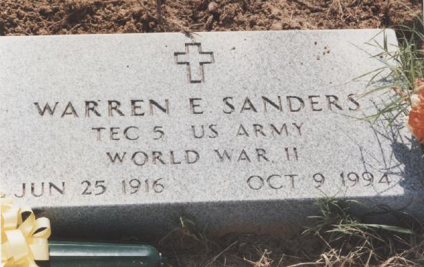 Tombstone of Warren E. Sanders