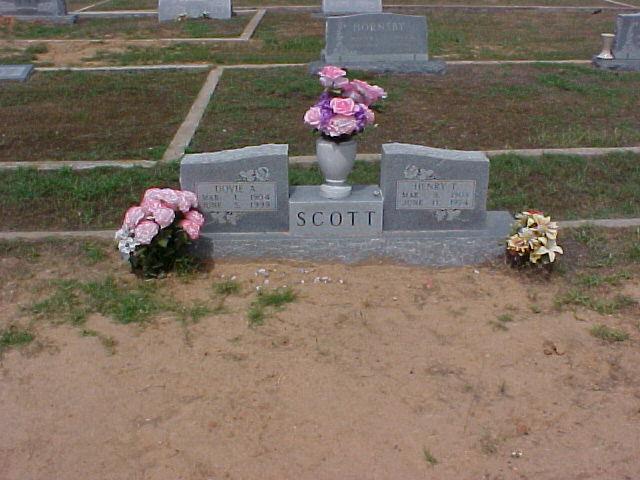 Tombstone of Henry T. and Dovie A. Scott