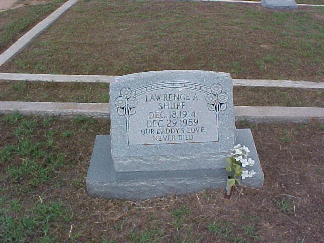 Tombstone of Lawrence A. Shupp