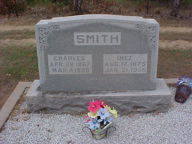Tombstone of Charles and Inez Smith