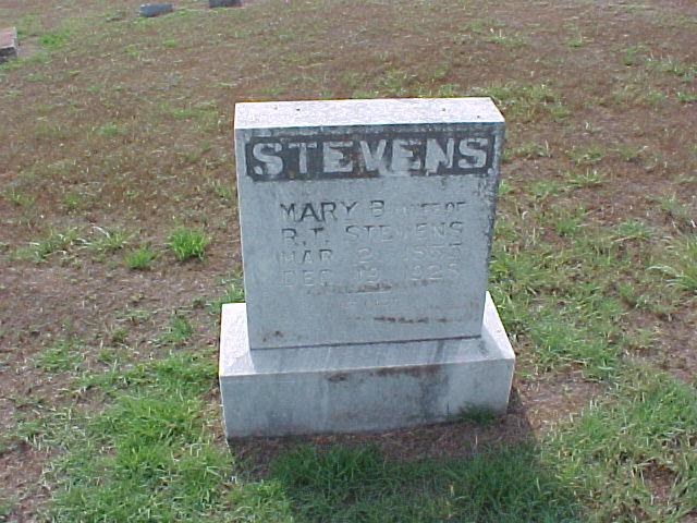 Tombstone of Mary B. Stevens