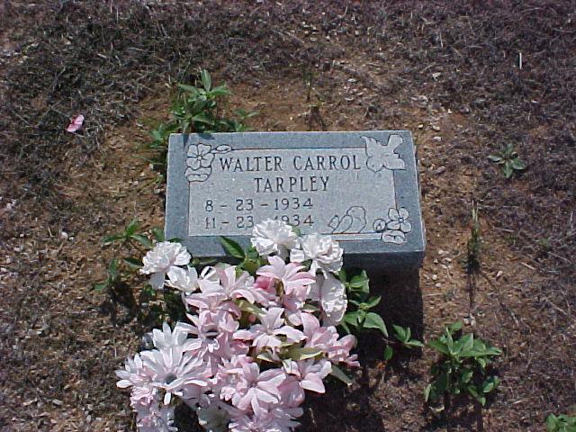 Tombstone of Walter Carrol Tarpley