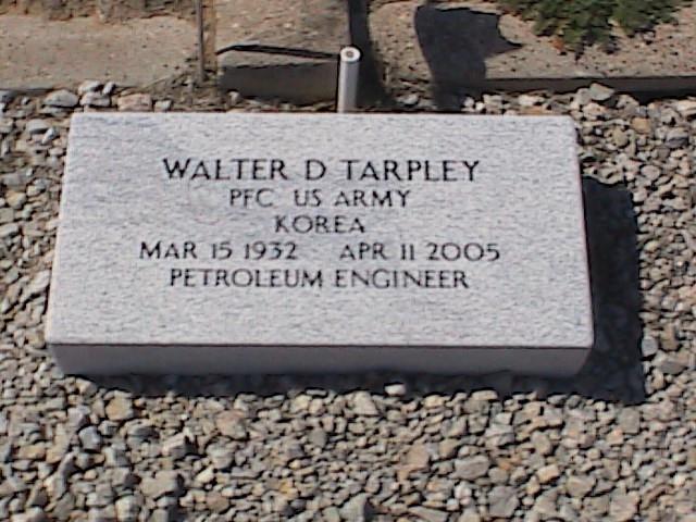 Tombstone of Walter D. Tarpley