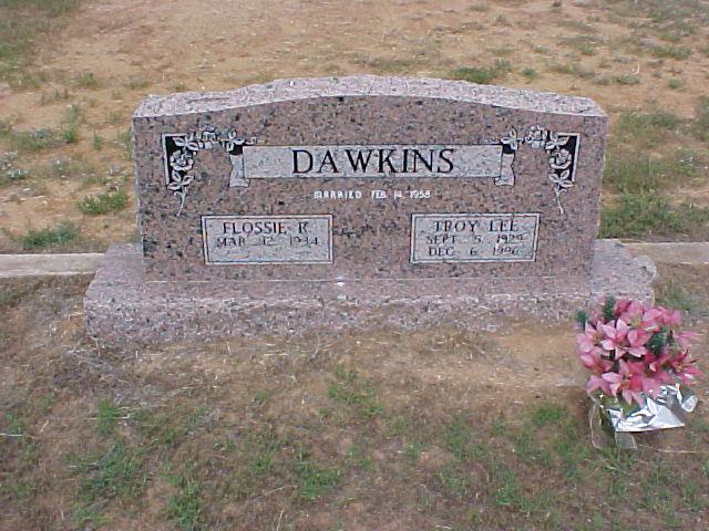 Tombstone of Troy Lee and Flossie R. Dawkins