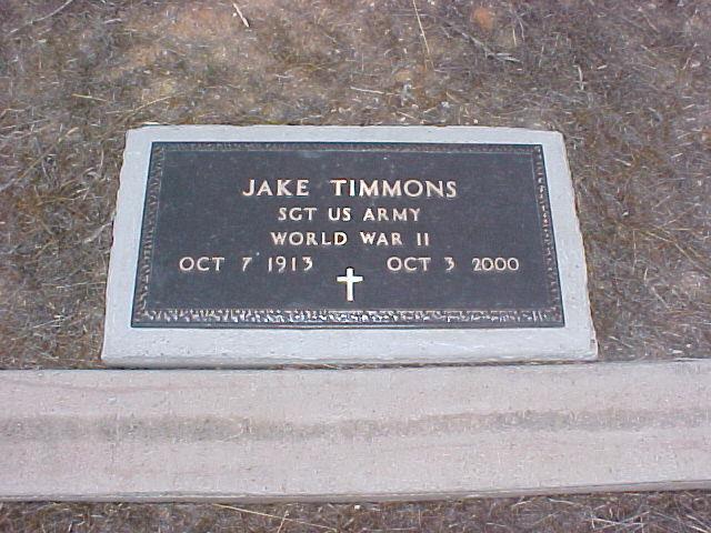 Tombstone of Jake Timmons