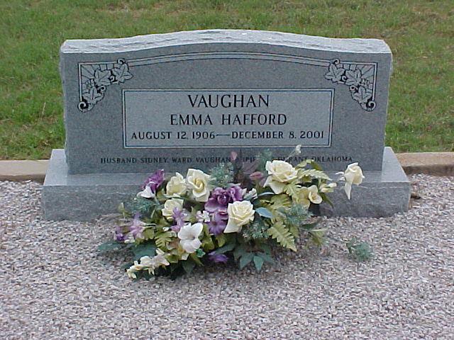 Tombstone of Emma Hafford Vaughan