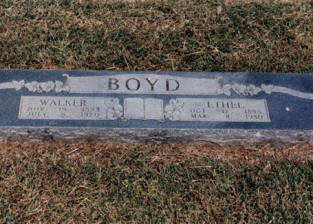 Tombstone of Walker and Ethel Boyd