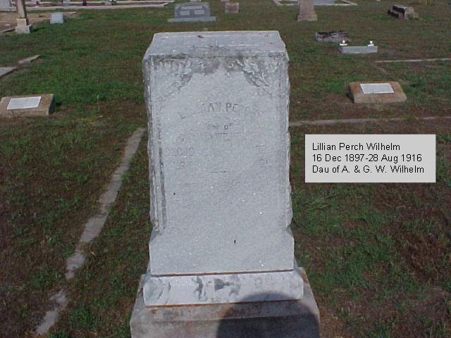 Tombstone of Lillian Perch Wilhelm