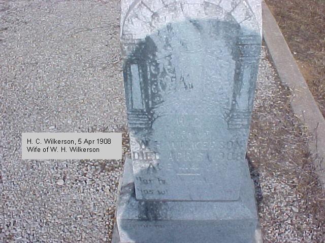 Tombstone of H. C. Wilkerson