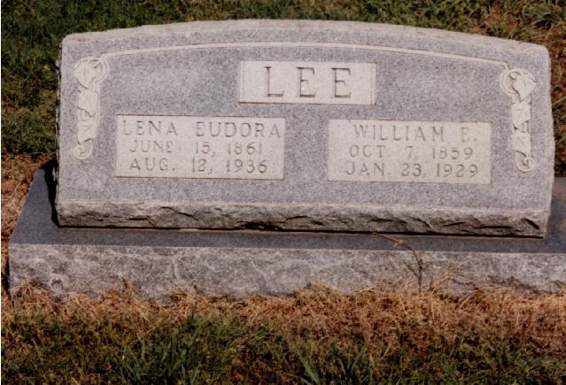 Tombstone of William E. and Lena Eudora Lee