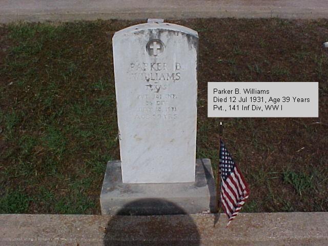 Tombstone of Parker B. Williams