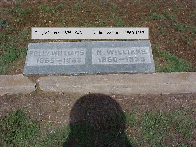 Tombstone of Nathan and Polly Williams