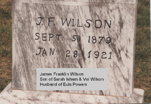 Tombstone of James Franklin Wilson