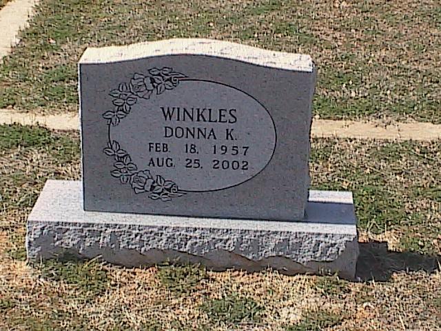 Tombstone of Donna K. Winkles