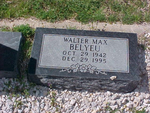 Tombstone of Walter Max Belyeu
