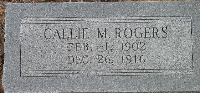 Tombstone of Callie M. Rogers