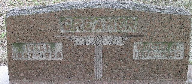 Tombstone of Walter A. and Ivie F. Creamer