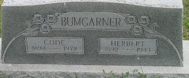 Tombstone of Herbert and Code Bumgarner