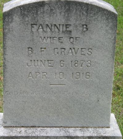 Tombstone of Fannie B. Graves