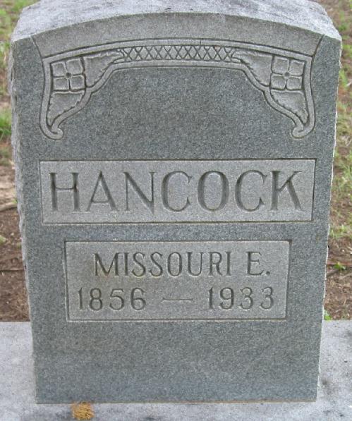 Tombstone of Missouri E. Hancock