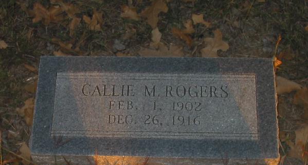 Tombstone of Callie Rogers