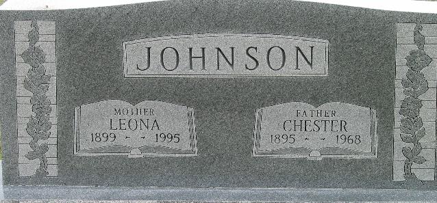 Tombstone of Chester and Leona Johnson