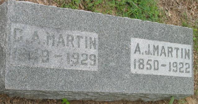 Tombstone of C. A. and A. J. Martin