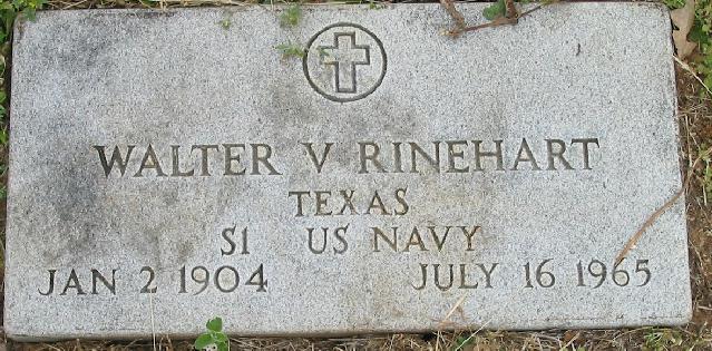 Tombstone of Walter V. Rinehart