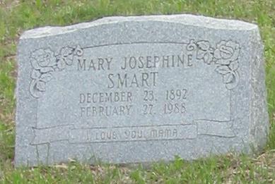 Tombstone of Mary Josephine Smart