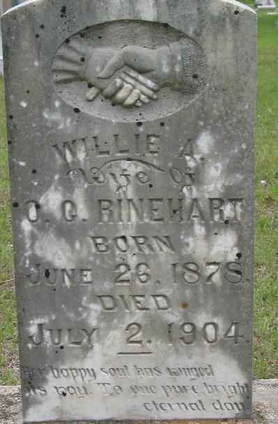Tombstone of Willie A. Rinehart